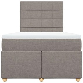 Κρεβάτι Boxspring με Στρώμα Taupe 120x200 εκ. Υφασμάτινο - Μπεζ-Γκρι