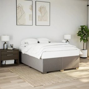 vidaXL Κρεβάτι Boxspring με Στρώμα Taupe 160x200 εκ. Υφασμάτινο