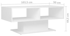 vidaXL Τραπεζάκι Σαλονιού Λευκό 103,5 x 50 x 44,5 εκ. από Μοριοσανίδα