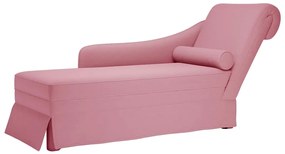 vidaXL Σαλόνι πολυθρόνας με μαξιλάρι και δεξί μπράτσο ροζ βελούδο
