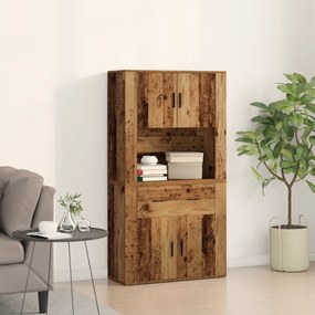 vidaXL Υψηλό ντουλάπι Παλαιού Ξύλου 80x33x150 cm Κατασκευασμένο Υλικό