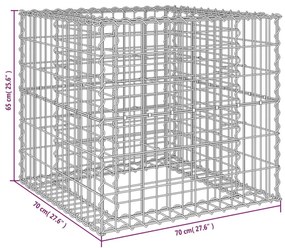 Συρματοκιβώτιο Ασημί 70 x 70 x 65 εκ. από Γαλβανισμένο Χάλυβα - Ασήμι