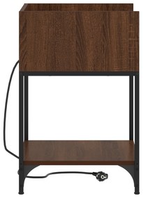 vidaXL Κομοδίνο με ράφι Καφέ δρυς 40 x 40 x 61 εκ Επεξεργασμένο ξύλο