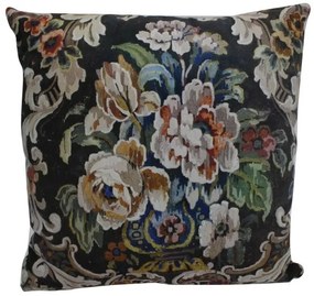 Μαξιλάρι Βελούδινο Black Floral 45x45 εκ. 8710-5 Supergreens-8710-5-Πολύχρωμο 8710-5