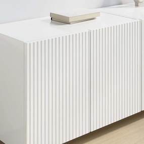 vidaXL Ντουλάπι Τηλεόρασης Τοίχου 2 pcs Υψηλής γυαλάδας λευκό