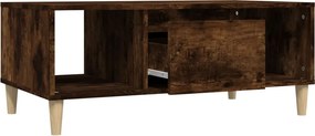 vidaXL Τραπεζάκι Σαλονιού Καπνιστή Δρυς 90x50x36,5 εκ. Επεξεργ. Ξύλο