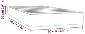 vidaXL Στρώμα με Pocket Springs Σκούρο Πράσινο 90x190x20 εκ Βελούδινο