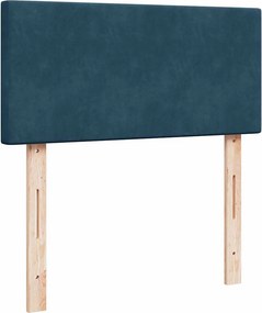 vidaXL Κρεβάτι Boxspring με Στρώμα Σκούρο Μπλε 80 x 200 εκ. Βελούδινο