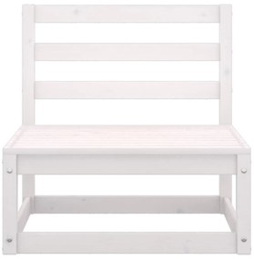 vidaXL Καναπές Κήπου Τριθέσιος Λευκός από Μασίφ Ξύλο Πεύκου