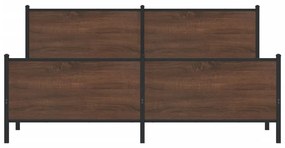 vidaXL Σκελετός Κρεβ. Χωρίς Στρώμα Καφέ Δρυς 183x213 εκ. Μεταλλικό