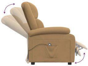 vidaXL Πολυθρόνα Ανακλινόμενη Ηλεκτρική Καφέ Βελούδινη