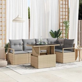 vidaXL Σετ Καναπέ Κήπου 6 pcs μπεζ και ανοιχτό γκρι 100 x 55 x 73 εκ