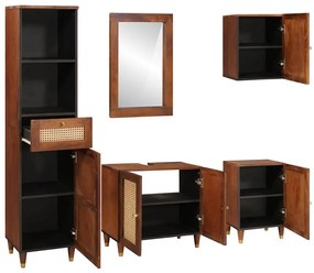 vidaXL Έπιπλα μπάνιου με συρτάρι Επιτοίχιο 5 pcs 38 x 33 x 160 εκ.