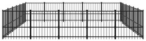 Κλουβί Σκύλου Εξωτερικού Χώρου 28,23 μ² από Ατσάλι - Μαύρο