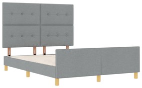 vidaXL Κρεβάτι Φωτεινό Γκρι 160x200 εκ. Υφάσματος