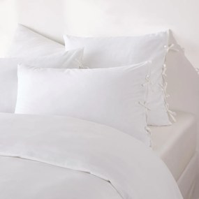 Βαμβακερή μονόχρωμη μαξιλαροθήκη με φιογκάκια, Scénario