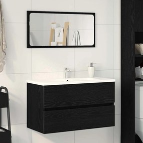 vidaXL Ντουλάπι Νεροχύτη με συρτάρι Μαύρη Οξυά 80 x 38.5 x 45 cm