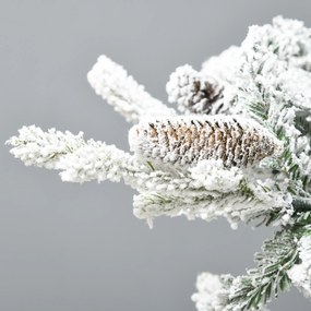 HOMCOM Χριστουγεννιάτικο Δέντρο, Τεχνητή Ελάτη, 1,80m ύψος, Πλούσιο σχήμα, Ρεαλιστική εμφάνιση, Χιονισμένα κλαδιά, Κουκουνάρια