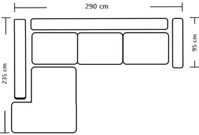 Γωνιακός καναπές Pedro-Gkri Anoixto-Αριστερή