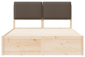 vidaXL Σκελετός Κρεβατιού με Επενδεδυμένο Κεφαλάρι Taupe 160 x 200 cm