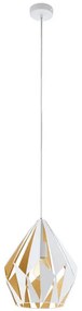 Eglo Carlton Μοντέρνο Κρεμαστό Φωτιστικό Μονόφωτο με Ντουί E27 σε Λευκό Χρώμα 43001