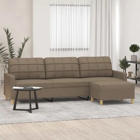 vidaXL Καναπές Τριθέσιος Taupe 180 εκ. Υφασμάτινος με Υποπόδιο
