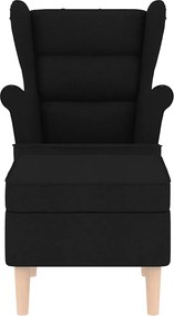 vidaXL Μπερζέρα Μαύρη Υφασμάτινη με Υποπόδιο