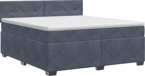 vidaXL Κρεβάτι box spring με στρώμα Σκούρο Γκρι 140 x 200 cm Βελούδο