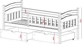 TERRY 90x190 graphite children's bed Lano Furniture