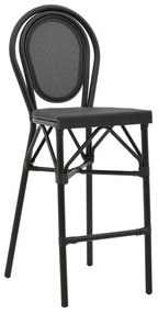 Bar stool Dezyan black aluminum-black textilene 41.5x53.5x116cm 41.5x53.5x116 εκ.