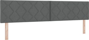 vidaXL LED Κρεβάτι με βάθρο Σκούρο Γκρι 200 x 200 cm ύφασμα