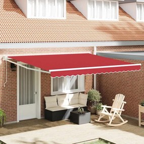 vidaXL Αντιανεμικό Κόκκινο 400 x 300 εκ Πολυέστερ και Μέταλλο