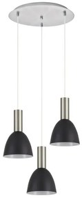 Κρεμαστό Φωτιστικό 3xE27 Κώνοι Adept Tube Homelighting-77-8460-Νίκελ Ματ 77-8460