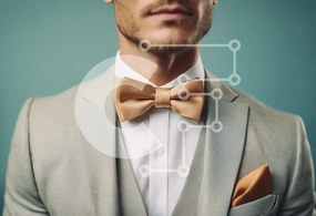 Intra Συλλεκτικό Ξύλινο Παζλ Plywood  4mm - Άνδρας με γκρι κοστούμι και μαύρισμα παπιγιόν Σε Ξύλινο Κουτί - Διαστάσεις Puzzle: 10x10 cm – 25 κομμάτια