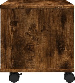 vidaXL Βάση Εκτυπωτή με Ρόδες Καπνιστή Δρυς 41x32x34,5 εκ.