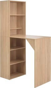 vidaXL Τραπέζι Μπαρ με Ράφι Χρώμα Δρυός 115 x 59 x 200 εκ.
