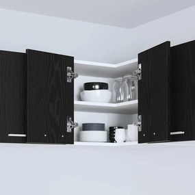 vidaXL Κρεμαστό ντουλάπι Μαύρος Δρυς και Λευκό 57 x 57 x 40 εκ.