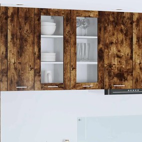 vidaXL Κρεμαστό ντουλάπι Καπνιστό Δρύς 40 x 31 x 80 εκ.