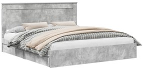 vidaXL Κρεβάτι Αποθήκης Σκυρόδεμα Γκρι 200 x 200 cm Επεξεργασμένο ξύλο