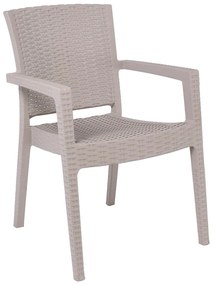 Πολυθρόνα Στοιβαζόμενη LORA-PRO Μπεζ PP 58x61x87cm