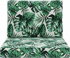 vidaXL Μαξιλάρι Καναπέ Εξωτερικού Χώρου 2 pcs Σχέδιο Φύλλου
