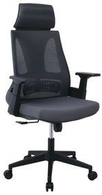 BF8750 Πολυθρόνα Γραφείου Διευθυντή, Mesh Γκρι, Ύφασμα Γκρι 65x64x117/127cm ΕΟ608,2