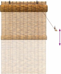 vidaXL Ρόλερ (στόρι) Καφέ 100 x 160 cm Καλάμι