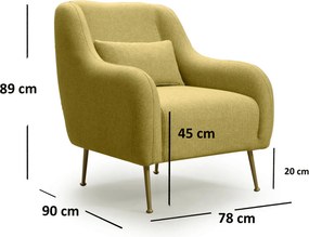 Wing Chair Sevilla Armchair - Yellow Yellow