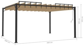 ΚΙΟΣΚΙ ΜΕ ΑΝΟΙΓΟΜΕΝΗ ΟΡΟΦΗ TAUPE 3 X 4 Μ. ΎΦΑΣΜΑ ΚΑΙ ΑΛΟΥΜΙΝΙΟ 313928