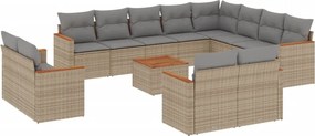 vidaXL Patio Sofa Set 12-θέσια Μικτό μπεζ