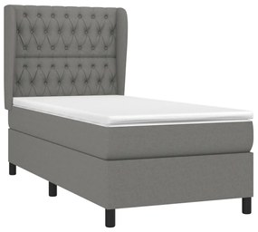 ΚΡΕΒΑΤΙ BOXSPRING ΜΕ ΣΤΡΩΜΑ ΣΚΟΥΡΟ ΓΚΡΙ 100X200 ΕΚ. ΥΦΑΣΜΑΤΙΝΟ 3128182