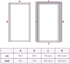vidaXL Εσωτερική Πόρτα 102,5x201,5 εκ. Λευκή ESG Γυαλί και Αλουμίνιο