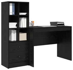 vidaXL Γραφείο με αποθηκευτικό χώρο 2 pcs Μαύρη δρυς 100 x 50 x 76 εκ.
