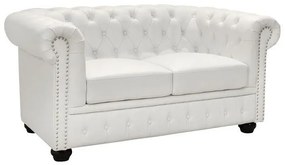 ΚΑΝΑΠΕΣ 2ΘΕΣΙΟΣ T.CHESTERFIELD  ΤΕΧΝΟΔΕΡΜΑ ΛΕΥΚΟ ΜΑΤ 155x90x73 εκ.